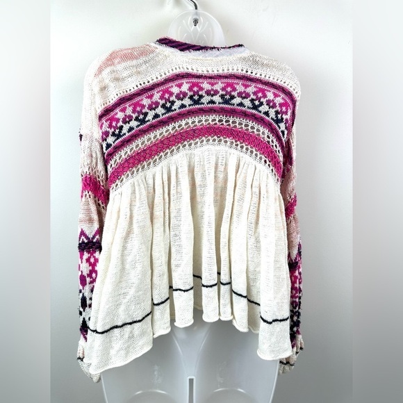 Free People Dreamland Crochet Knit Swingy Cardigan Sweater Size XS - Picture 9 of 16